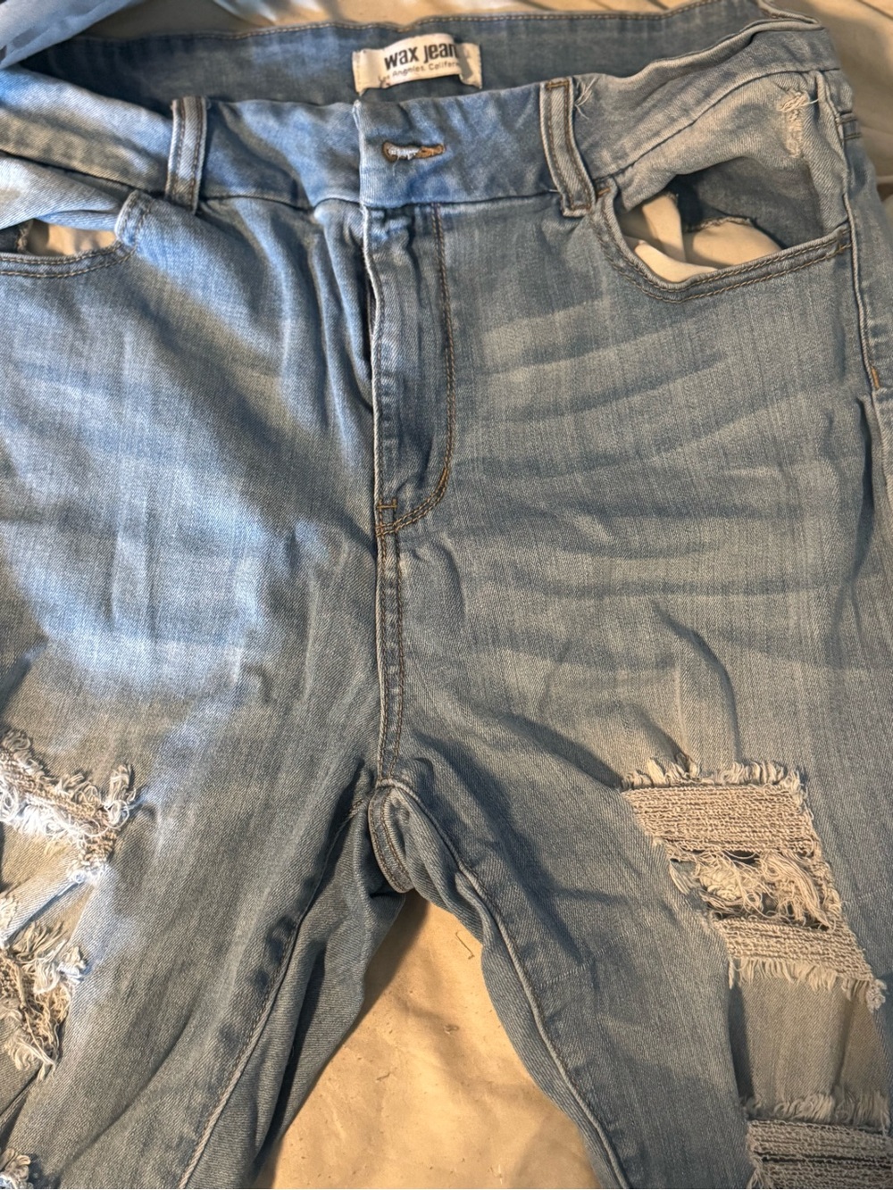 Wax Jean Light Blue Distressed Skinny women Jeans